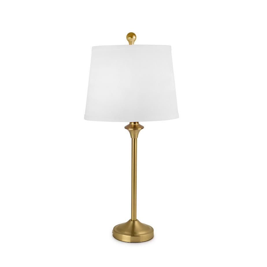 Modern Gold Table Lamp w/ Linen Shade