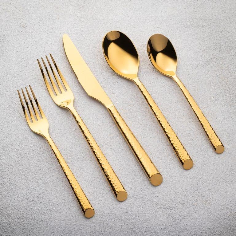 (Dairy) Gold Hammered Flatware