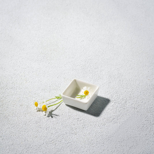 Mini Square Dish, White, 1.6"