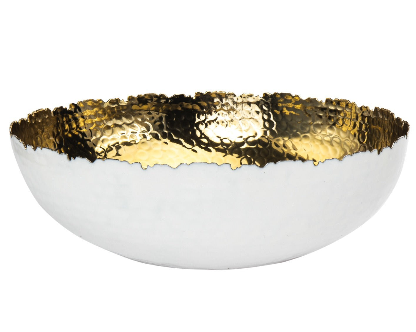 White & Gold Serving Bowl - Large 13"