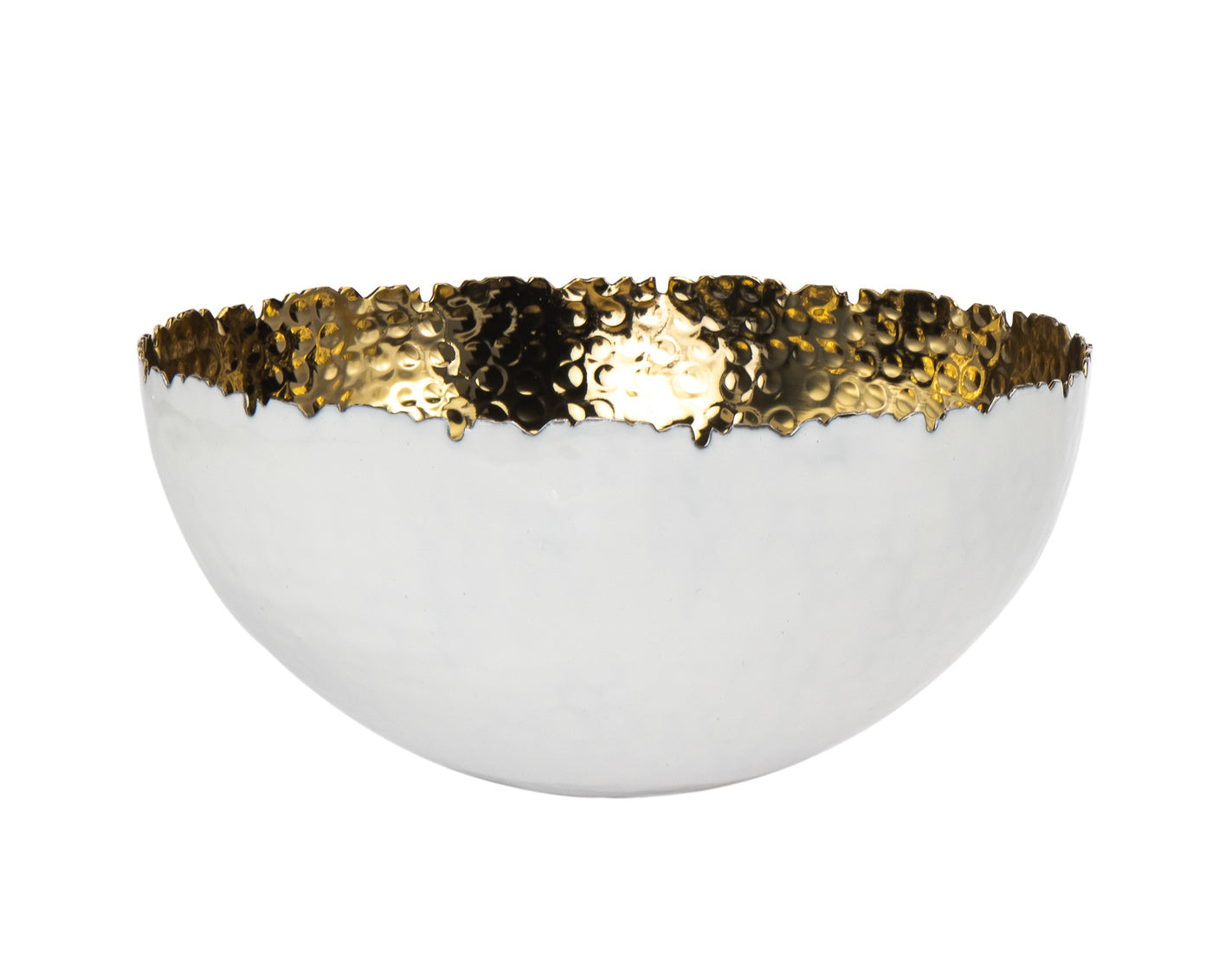 White & Gold Salad Bowl - Small 10.5"