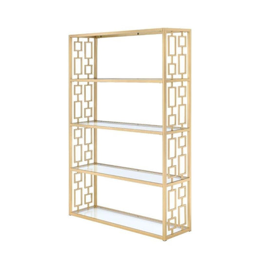 Gold Bookcase with clear shelving