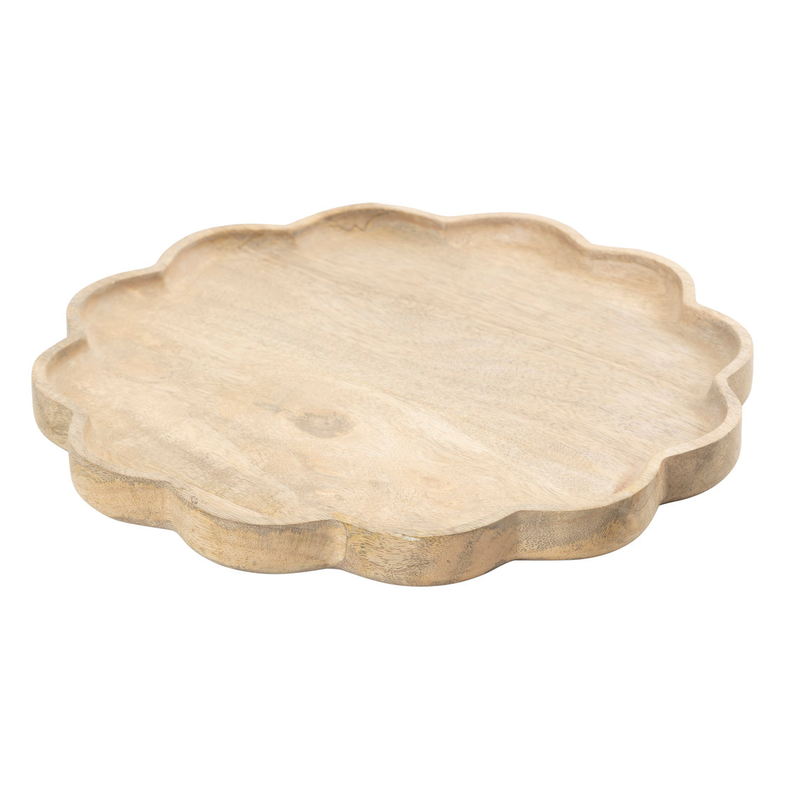(Dairy) Mango Wood Scalloped Charger