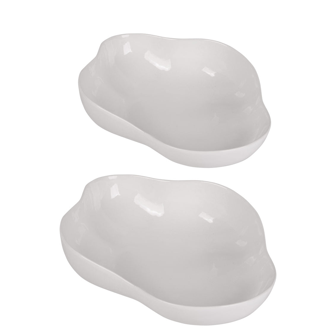 White Organic Shape Bowls