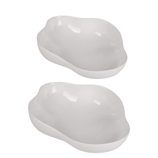 White Organic Shape Bowls