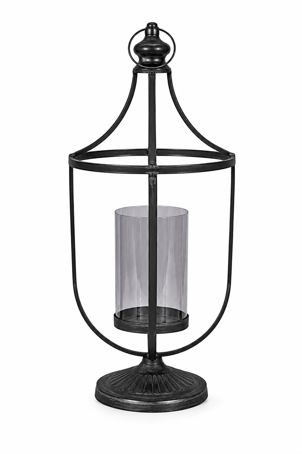Black Metal Pillar Lantern Set (Candle Holder)