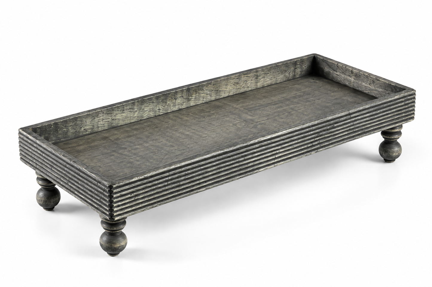 (Dairy) Dark Wooden Tray w/ Stand 21″