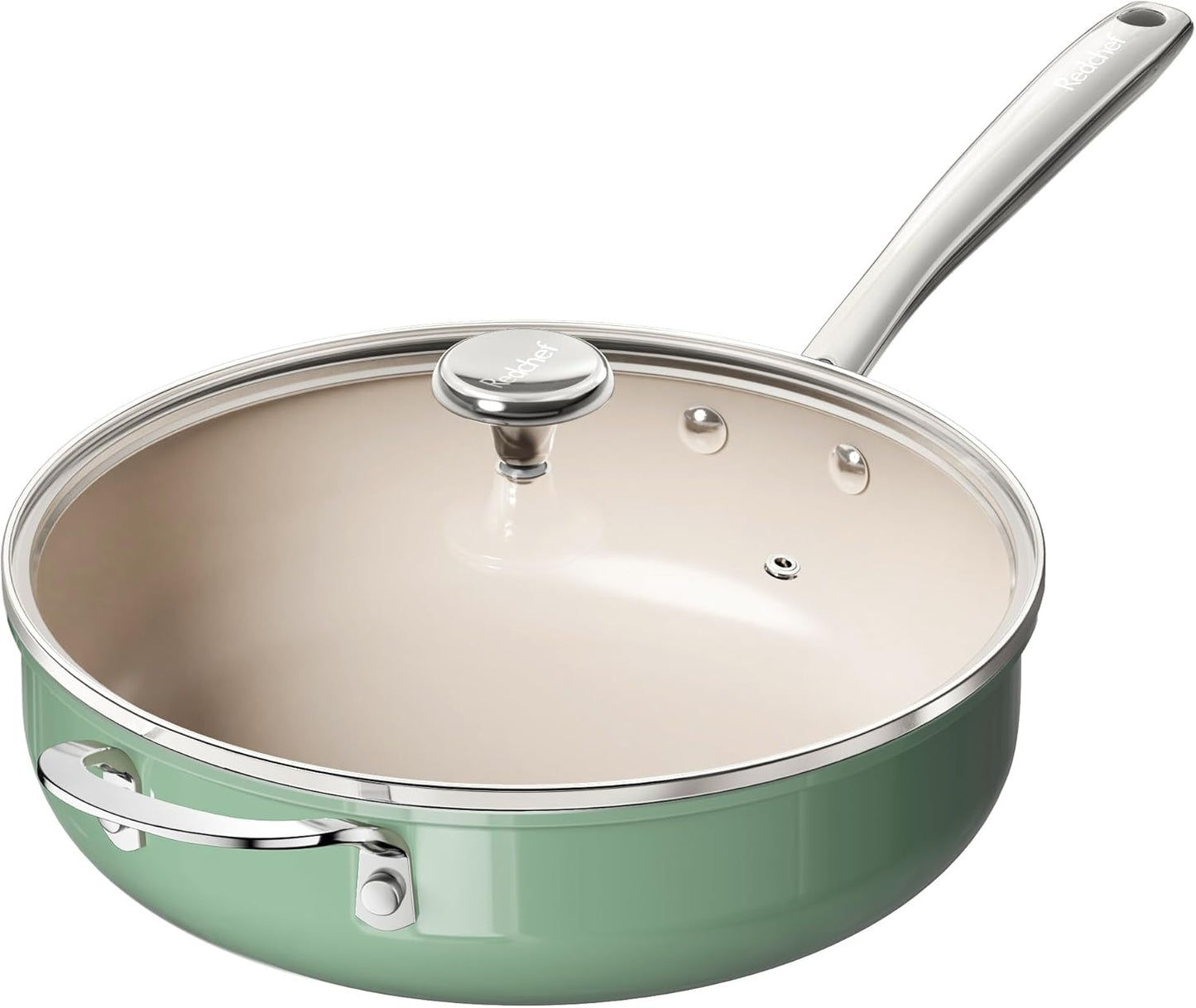 Deep Green Chef Pan w/ Lid (5 Qt.)