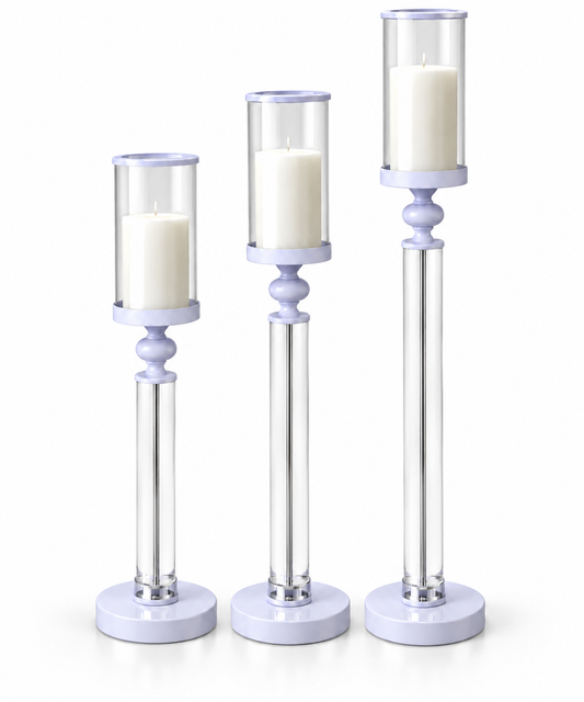 White Luminous Pillar Candle Holder