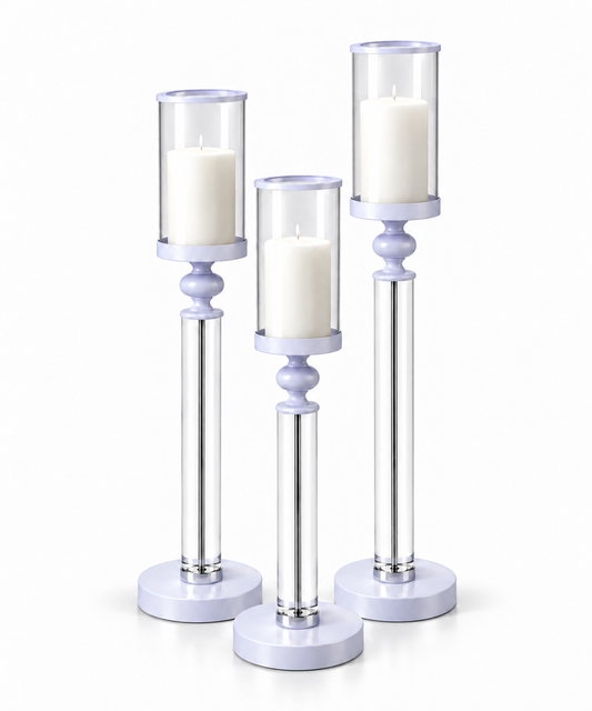 White Luminous Pillar Candle Holder