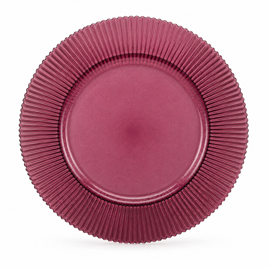 Rippled Glass Charger - Plum