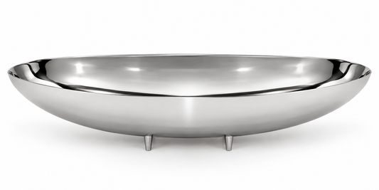 Sleek Silver Boat Bowl