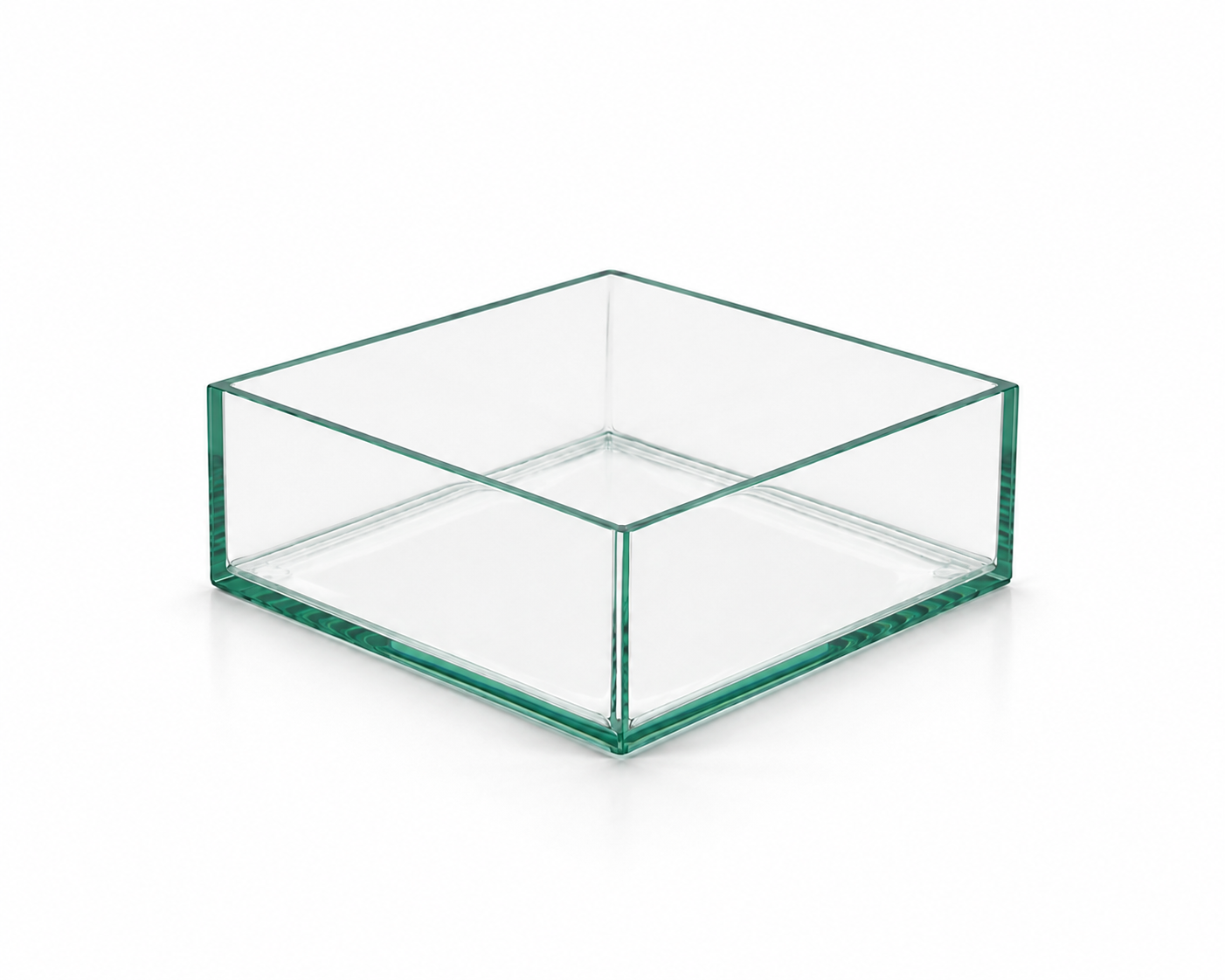 Square Glass Cube Vase - Flat