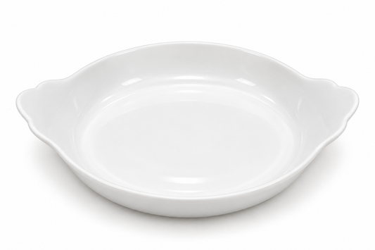 White Petal Handle Plate 8"