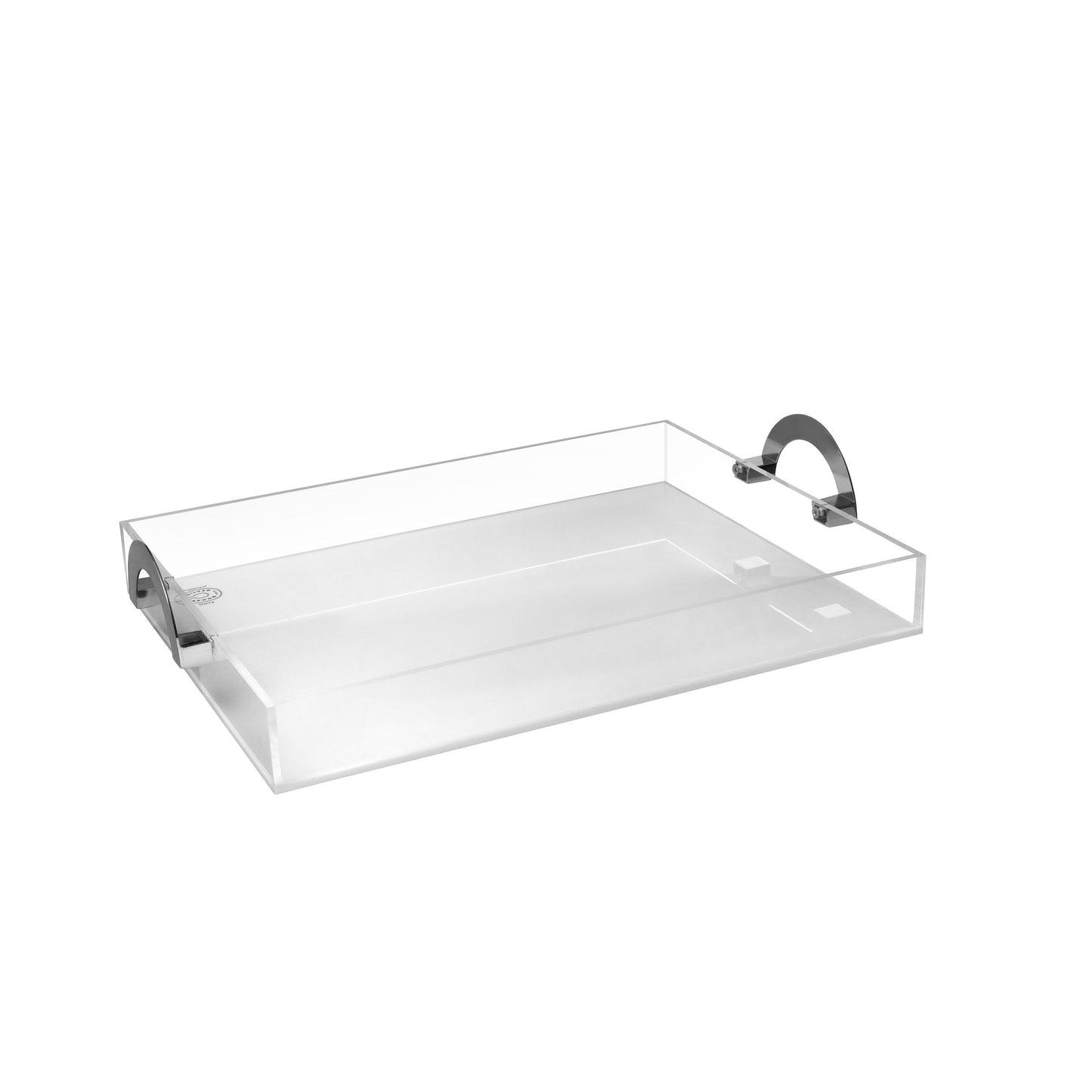 Acrylic Passing Tray with Silver Round Handles (Dairy)