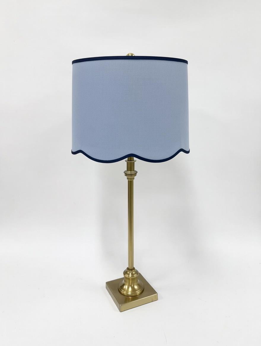Scalloped Blue Lampshade