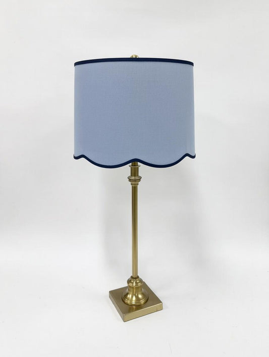 Scalloped Blue Lampshade