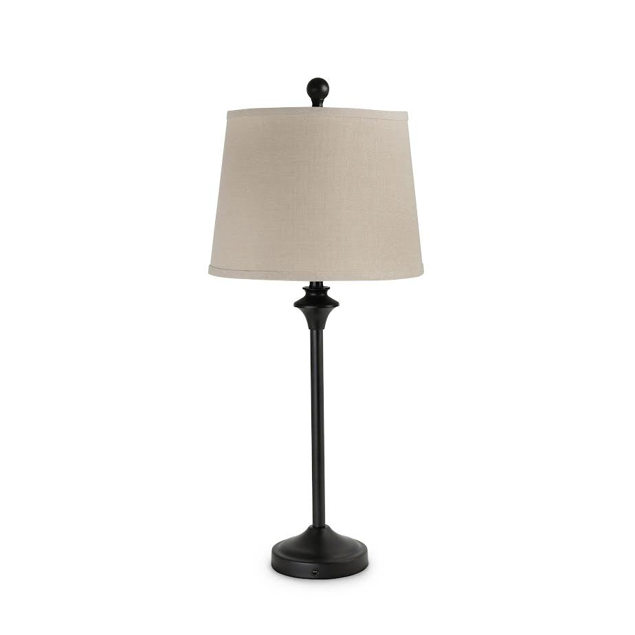 Modern Black Table Lamp With Linen Shade