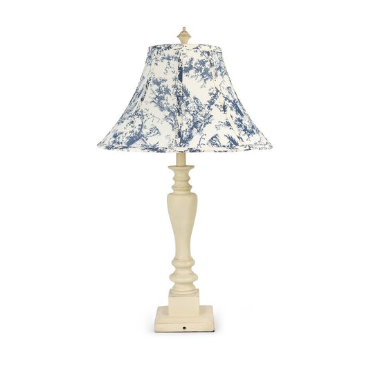 Vintage table lamp with print shade