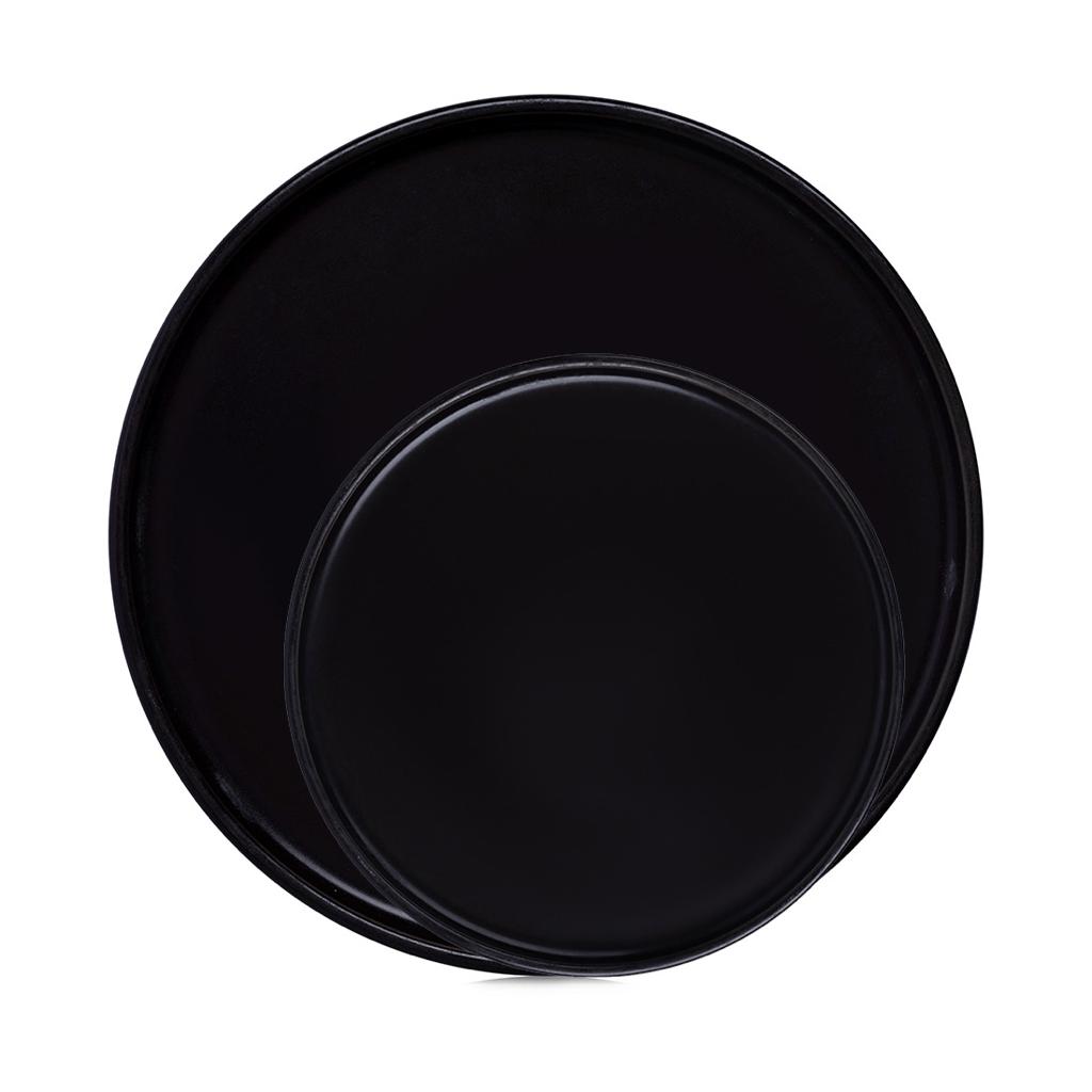 Pure Black Ledge Plate – Silver Spoon Party Rental
