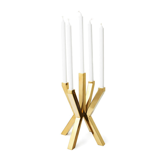 Asterisk Candelabra Gold 5 branch