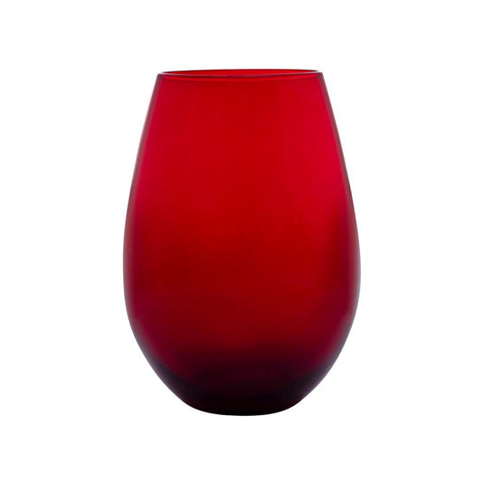 Red Stemless Glass