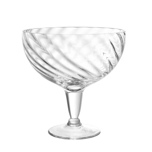 9.5" Tall Glass Bowl With Spiral Design