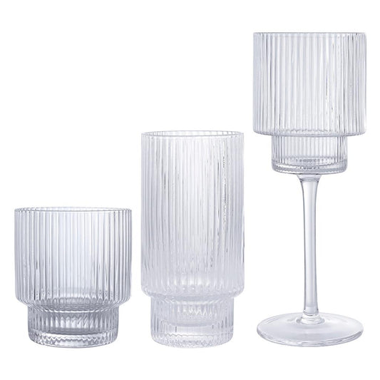 Crinkled Clear Glassware