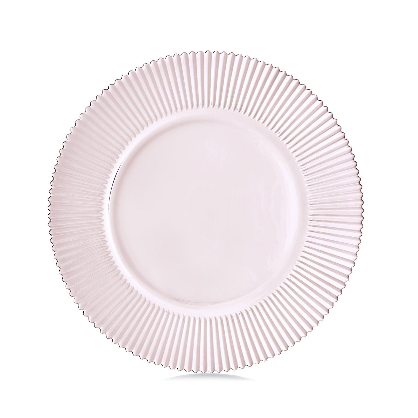 Rippled Glass Charger- Light pink