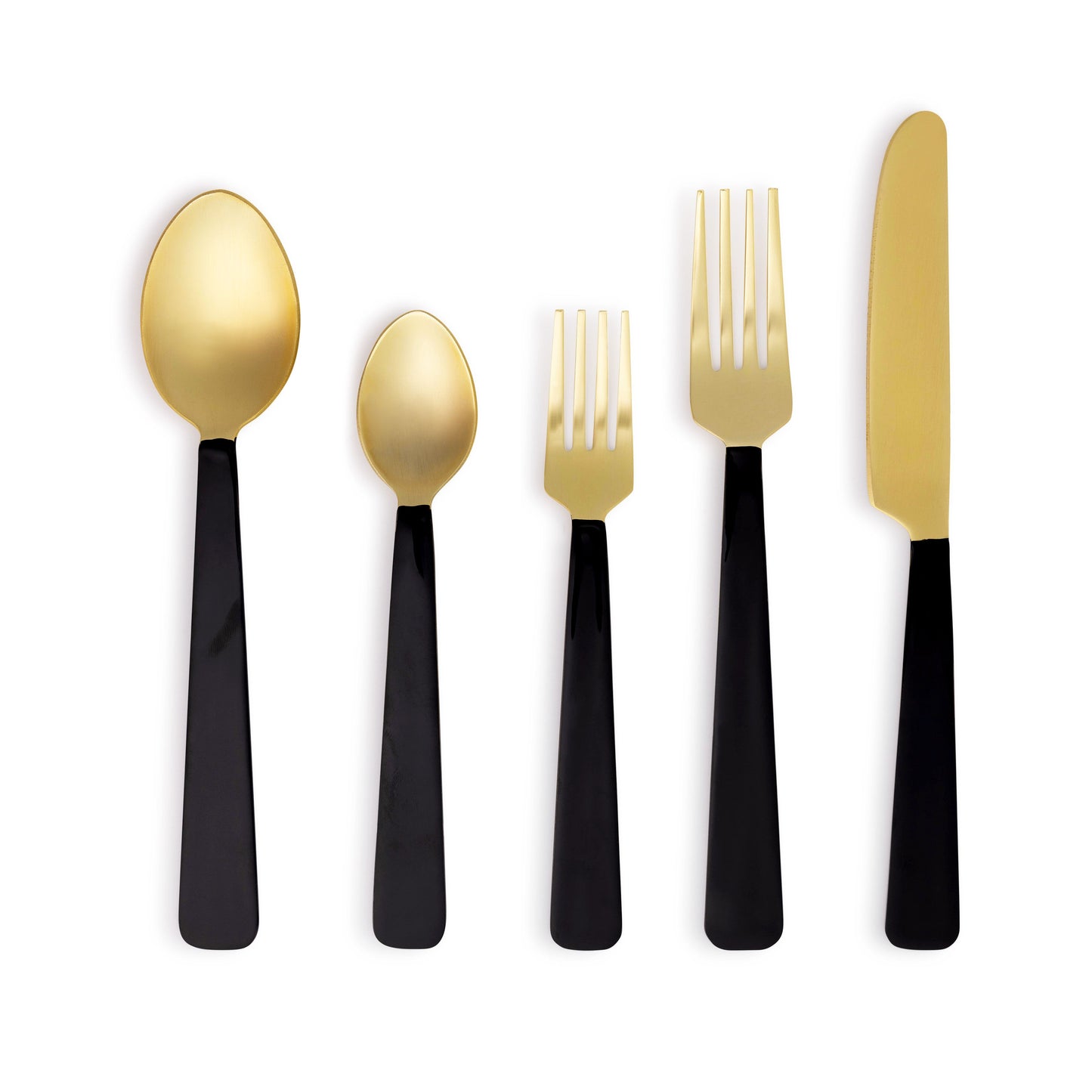 Gold Flatware With Black Handles