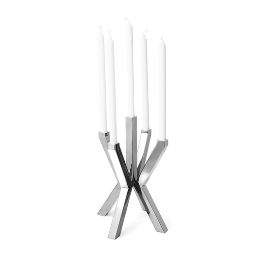 Asterisk Candelabra Silver 5 branch
