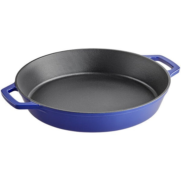 Blue 17'' Cast Iron Skillet Pot