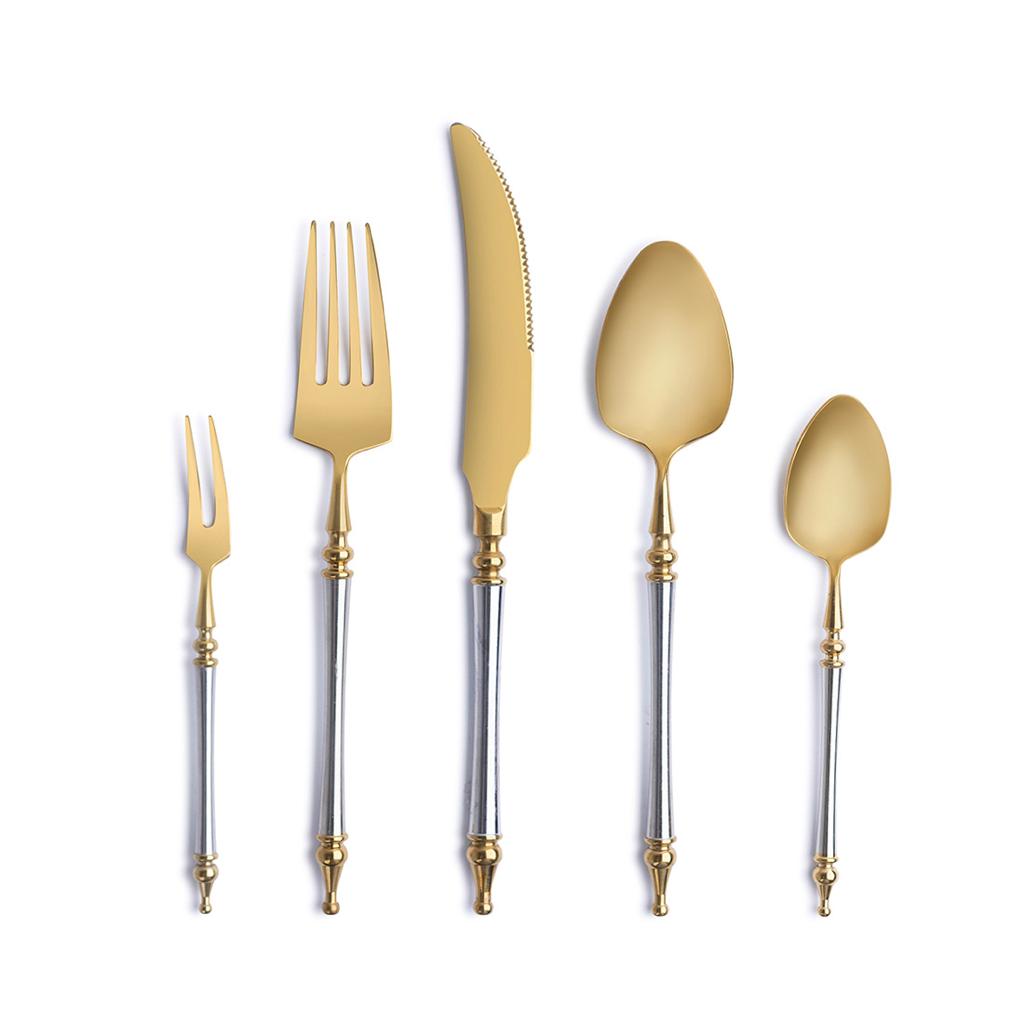 Crown gold and silver flatware