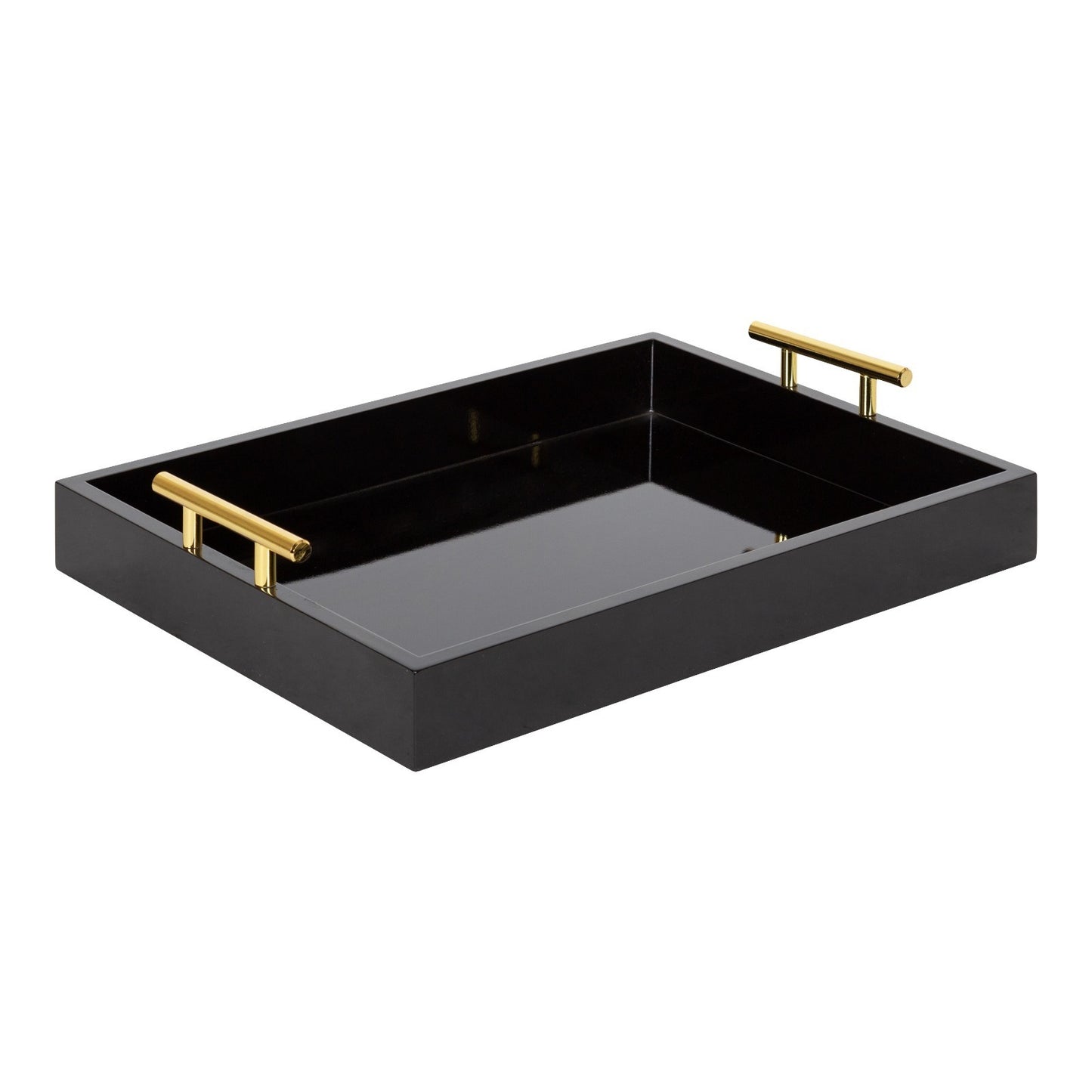 Black Acrylic Tray With Gold Handle 12" by 16"