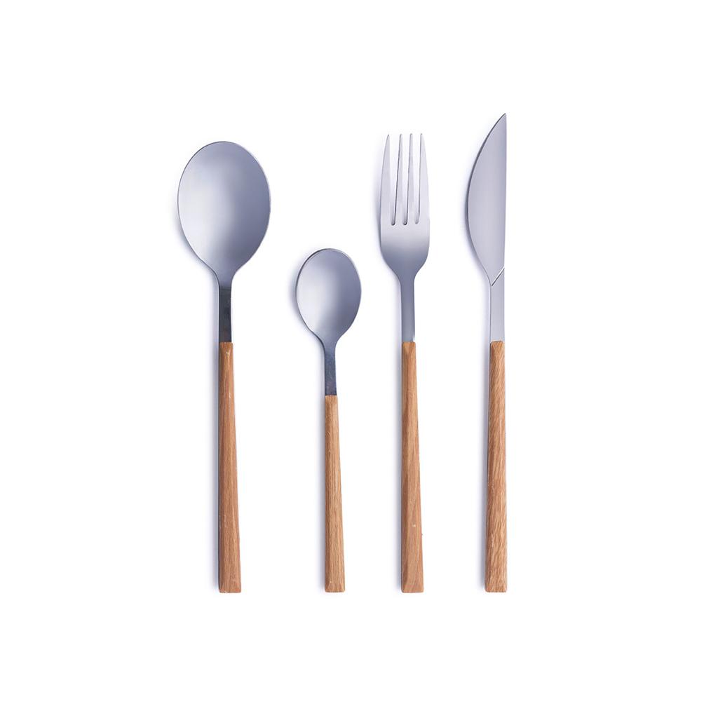 Wooden Flatware Silver Spoon Party Rental