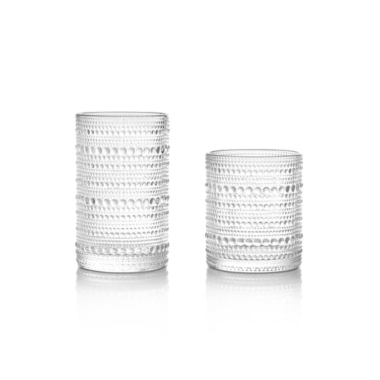 Bubble Textured Clear Glassware