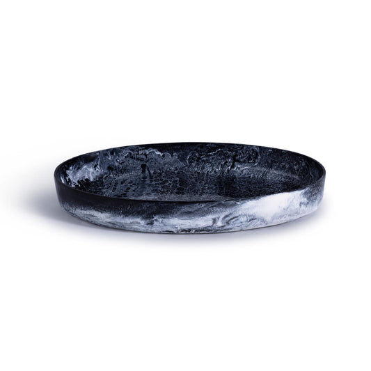 Radiant Res 16in Oval Tray-black and white