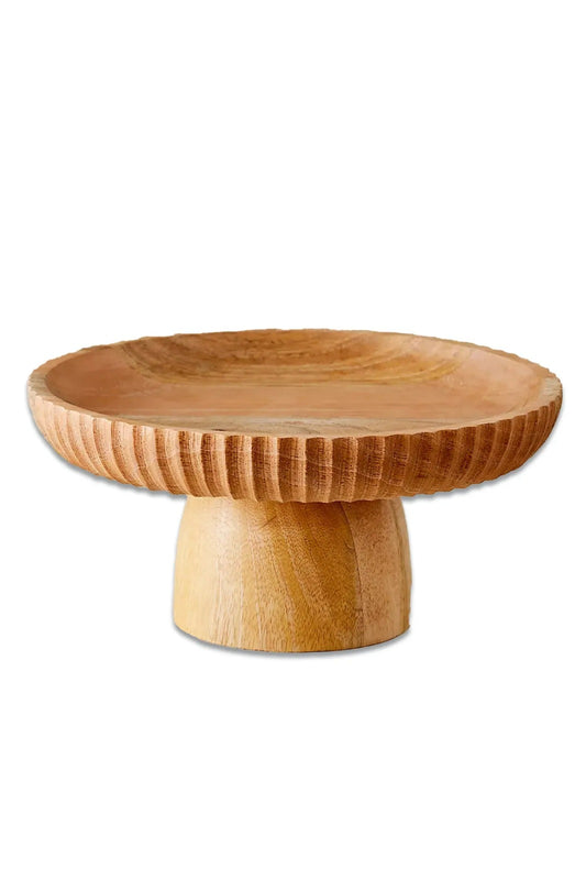 Carved Wood Serving Stand