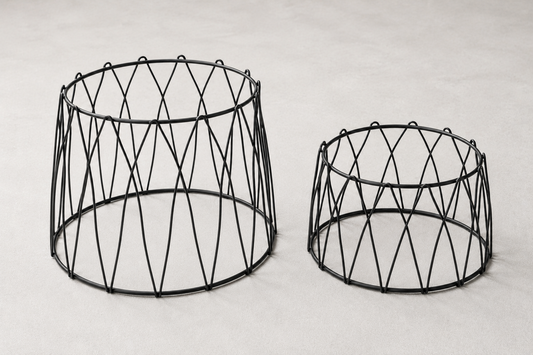 Black Round Patterned Metal Display Stand Riser