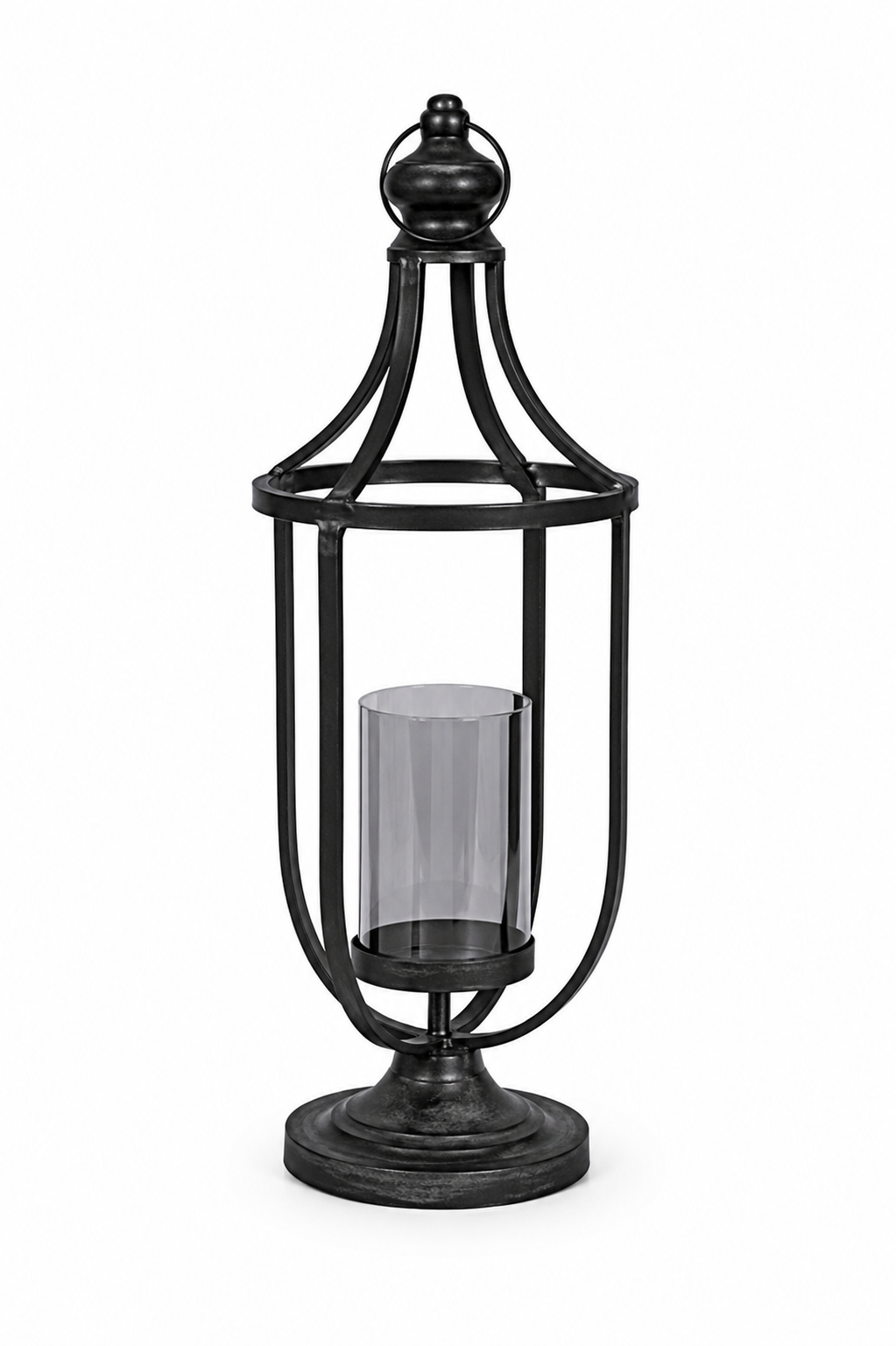 Black Metal Pillar Lantern Set (Candle Holder)