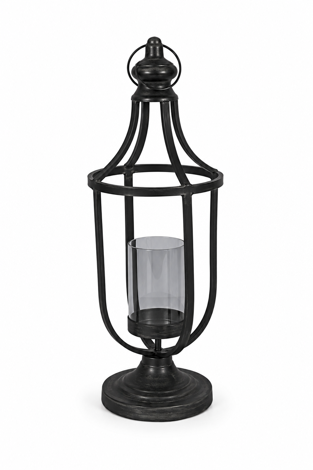 Black Metal Pillar Lantern Set (Candle Holder)