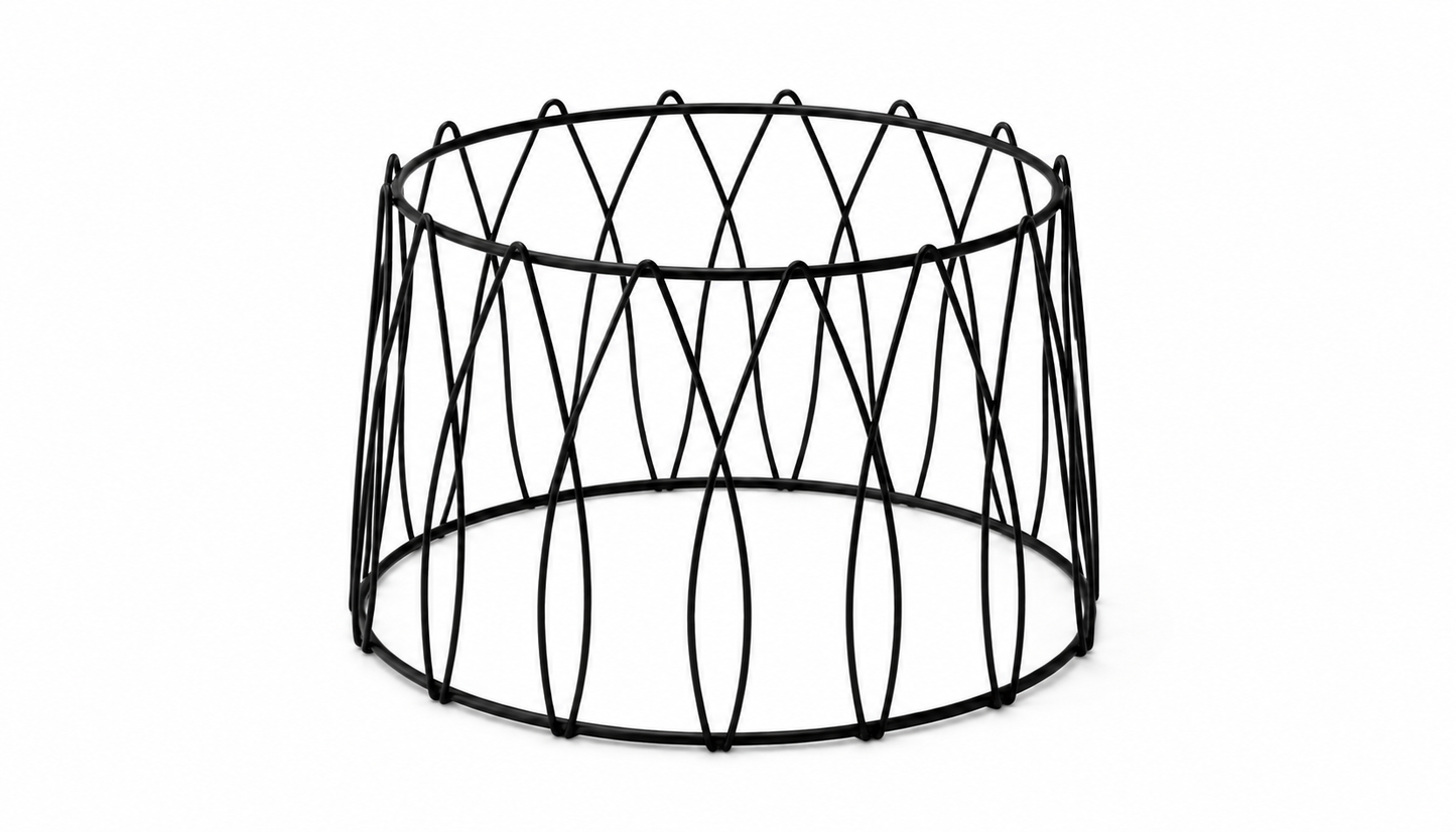 Black Round Patterned Metal Display Stand Riser