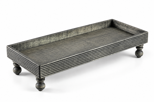 (Dairy) Dark Wooden Tray w/ Stand 21″