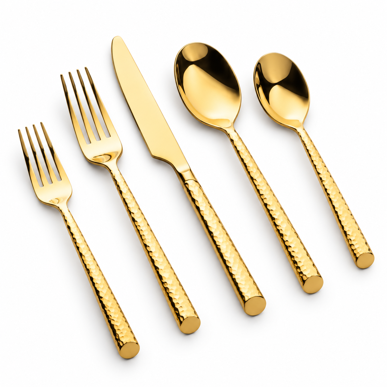 (Dairy) Gold Hammered Flatware