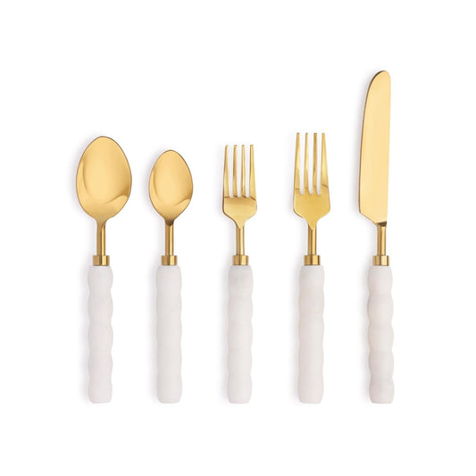 Elite White Marble Flatware