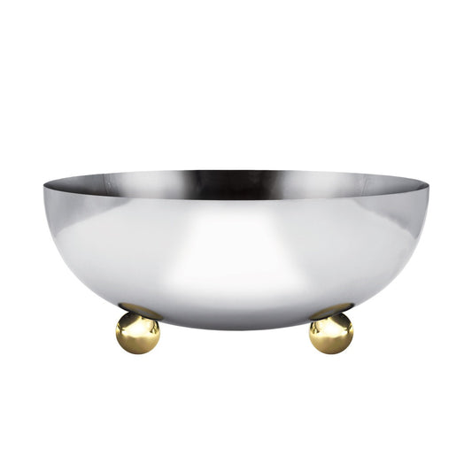 Stainless Steel Serving Bowl With Gold Legs
