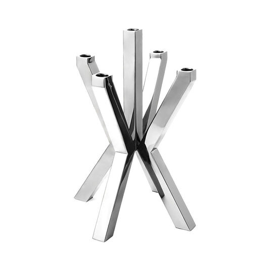Asterisk Candelabra Silver 5 branch