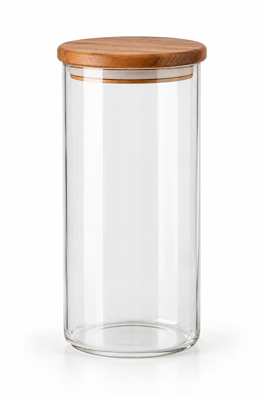 Glass Jar w/ Wood Cover