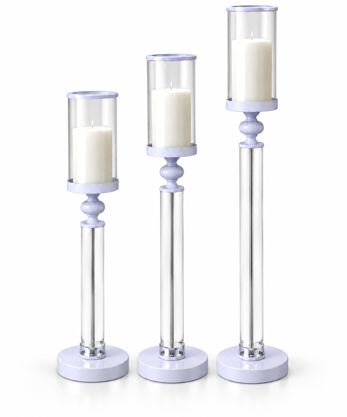 White Luminous Pillar Candle Holder