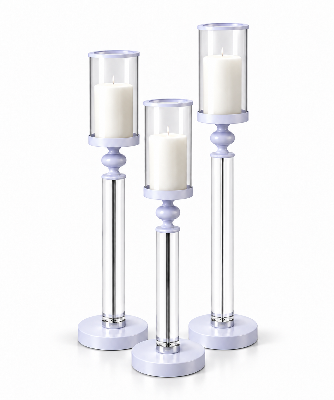 White Luminous Pillar Candle Holder